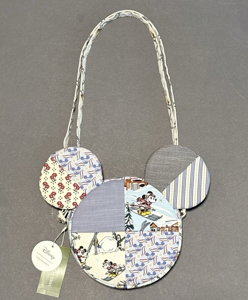 Vera Bradley Ski Weekend Patchwork Crossbody Bag Mickey Mouse Frnds EXACT Ears